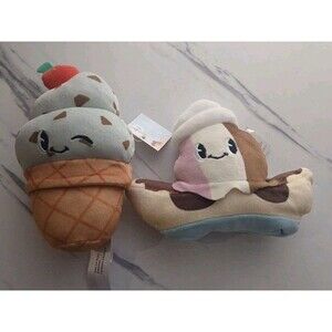 Target Set of 2 Ice Cream Plushies , Banana Split, Mint Ice Cream Exclusive